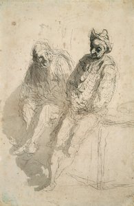 Zwei Gaukler von Honoré Daumier
