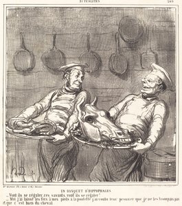 Ein Festmahl der Pferdefleischesser von Honoré Daumier