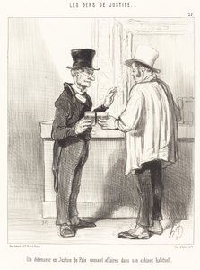 Ein Verteidiger... plaudert... in seinem üblichen Büro von Honoré Daumier