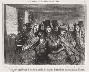 Reisende, die die Waggons der dritten Klasse immer weniger schätzen... von Honoré Daumier