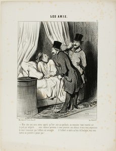 „- Mein lieber Freund, wir haben gestern im Theater erfahren, dass ein Herr versehentlich auf Ihren Fuß getreten ist.... Wir sind gekommen, um seine Adresse zu bekommen und freuen uns, Ihnen mitteilen zu können, dass die Angelegenheit geregelt ist.... Er w von Honoré Victorin Daumier