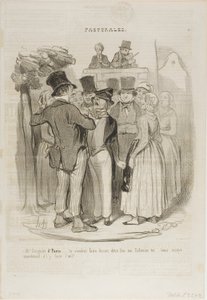 „- Also, Gringalet aus Paris!.... du wirst zweimal mit meiner Catherine tanzen ...... versuche jetzt noch einmal, ihr schöne Augen zu machen,“ Tafel 27 aus Pastorales von Honoré Victorin Daumier