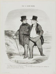 „- Die Zeiten sind schwierig; dieses Jahr müssen wir lernen, bescheidener zu sein... - Erzählen Sie mir nichts, mein lieber Ducorneau.... was mich betrifft, jedes Mal, wenn ich ins Theater gehe, verzichte ich jetzt auf die Gesellschaft meiner Frau....,“ Pl