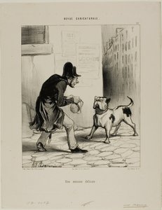 Eine heikle Aufgabe, Tafel 37 aus Revue Caricaturale von Honoré Victorin Daumier