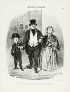 Ein junger Mann, der der Stolz und die Hoffnung der Familie Badinguet ist, Platte 16 aus Les Bons Bourgeois