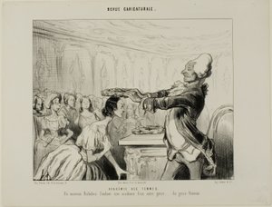 Akademie der Frauen. Ein neuer Richelieu, der eine neue Akademie anderer Art gründet... des weiblichen Geschlechts, Platte 33 aus Revue Caricatureale von Honoré Victorin Daumier