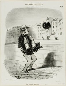 Eine peinliche Situation, Platte 52 aus Les Bons Bourgeois von Honoré Victorin Daumier