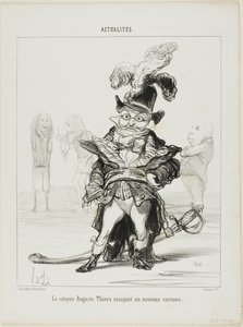 Bürger Thiers probiert ein neues Kostüm an, Platte 114 aus Actualités von Honoré Victorin Daumier