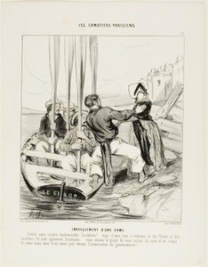 Einschiffung einer Dame von Honoré Victorin Daumier