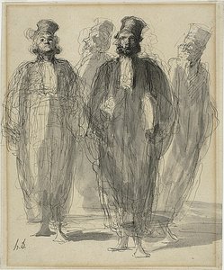 Vier Anwälte von Honoré Victorin Daumier