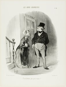 „Er ist ein Laaaand-Looooord geworden!“, Tafel 18 aus Les Bons Bourgeois von Honoré Victorin Daumier
