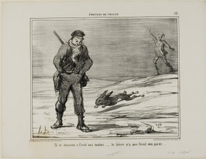 Wenn der Jäger kalte Hände hat... hat der Hase keine kalten Füße, Tafel 22 aus Émotions De Chasse