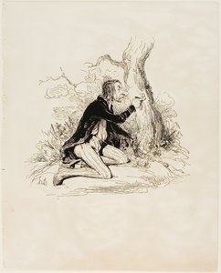 Armer junger Mann! Nur noch ein Brief und seine moralische Situation wäre vollkommen klar, Platte 1 aus Sentimens Et Passionsa von Honoré Victorin Daumier