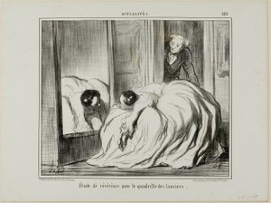 Studie der Ehrfurcht für die Quadrille der Lancers, Platte 380 aus Actualités von Honoré Victorin Daumier