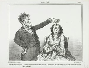 Der Diamant-Hypnotiseur. Ein neues Vergnügen bei Abendgesellschaften - oder wie man Spaß haben und jemanden zum Schielen bringen kann, ohne in Schwierigkeiten zu geraten, Platte 134 aus Actualités von Honoré Victorin Daumier