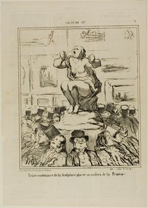 Der Unmut über eine Skulptur inmitten einer Gemäldeausstellung, Platte 5 aus Salon De 1857 von Honoré Victorin Daumier