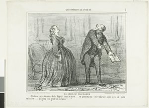 Die Lektion des Professors, Platte fünf aus Les Comédiens de Société von Honoré Victorin Daumier