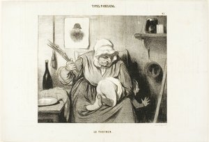 Der Tastsinn, Platte 42 aus Types Parisiens von Honoré Victorin Daumier