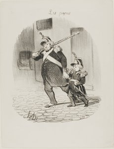 Der Tag der großen Parade, Platte 6 aus Les Papas von Honoré Victorin Daumier