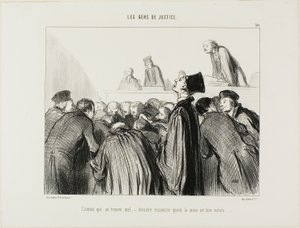 Der Anwalt wird krank, ein letzter Ausweg, wenn sein Fall auch krank zu werden beginnt, Platte 30 aus Les Gens De Justice von Honoré Victorin Daumier
