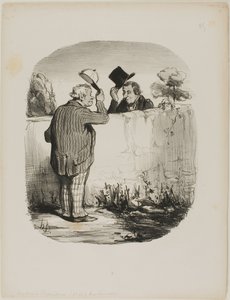 Zwei gute Nachbarn, Platte 25 aus Locataires Et Propriétaires von Honoré Victorin Daumier
