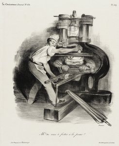 Ah! Du willst dich mit der Presse anlegen!! von Honoré Daumier