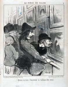 Werk von Honore Daumier (1808-1879). Charivari stammt aus dem Jahr 1852: Serie LE PUBLIC DU SALON - "Künstler begutachten das Gemälde eines Rivalen" MUSEE DES BEAUX ARTS - PALAIS LONGCHAMP, MARSEILLE
