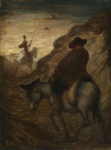 Don Quijote und Sancho Panza, ca. 1864-65 von Honoré Daumier