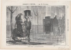 Wieder voll... Ich glaube, sie machen das absichtlich!, aus "Winter Skizzen" von Honoré Daumier