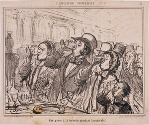 Die Weltausstellung: Blick von der Erfrischungsbude während der Hitzewelle von Honoré Daumier