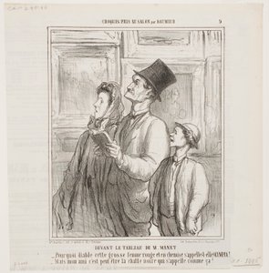 Betrachtung des Gemäldes von Manet von Honoré Daumier