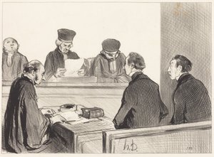 Der Hof, der das Urteil verkündet... von Honoré Daumier