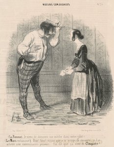 Die Frau. Ich habe gerade eine Locke entdeckt... von Honoré Daumier