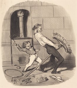 Reitunterricht, Hohe Schule von Honoré Daumier
