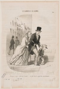 Lass uns schnell gehen, da hinten sind zwei Männer... das könnte der Beginn einer neuen unerlaubten Versammlung sein. von Honoré Daumier
