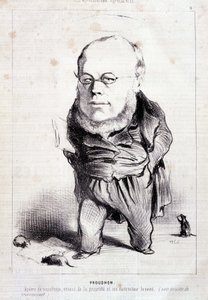 Proudhon, "Apostel des Sozialismus, Feind des Eigentums und sein patentierter Zerstörer" - von Daumier, in "Charivari" vom 06.01.1849 von Honoré Daumier