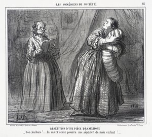 Probe eines Theaterstücks von Honoré Daumier