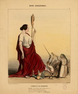 Revue Caricaturale Nr. 9: Lucrezia und die Burgraves. Lucrezia, in unserer Zeit, durch ein schöneres Schicksal...
