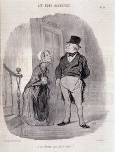 Der gute Bourgeois: „Er ist pro-prie-taire geworden!“ - von Honoré Daumier, in „Le Charivari“ vom 06.10.1846 von Honoré Daumier