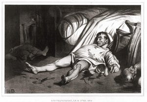 Das Massaker der Rue Transnonain am 14.04.1834 (Lithographie) 1837