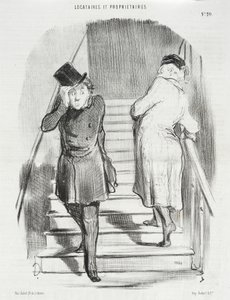 Ein Mieter, der drei Mieten schuldet von Honoré Daumier