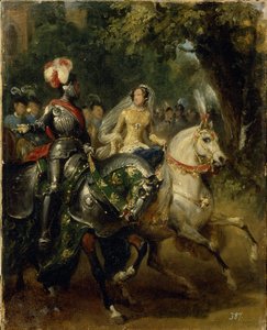 Kavalkade, um 1842 von Emile Jean Horace Vernet