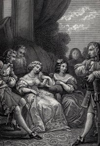 Der Menschenfeind oder der verliebte Melancholiker - Gravur aus „Werke“ von Jean-Baptiste Poquelin, genannt Molière von Emile Jean Horace Vernet