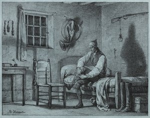Der Diener von Limier erhebt sich aus dem Bett
