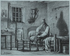 Der Diener von Limier erhebt sich aus dem Bett, um 1818