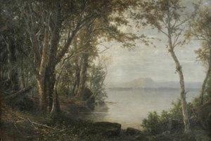Mount Katahdin, Landschaft mit See und Berg von Horace Wolcott Robbins