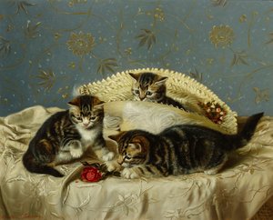 Kätzchen beim Unfug von Horatio Henry Couldery