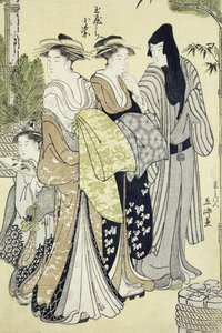Komurasaki von Tama-Ya, Neujahrstag von Hosada Gokei or Gokyo