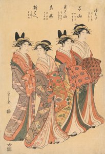 Vier Kurtisanen von Hosoda Eishi von Hosoda Eishi