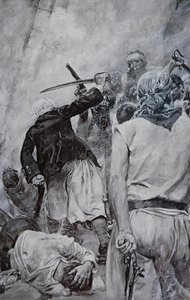 Ein Piratenkampf von Howard (after) Pyle